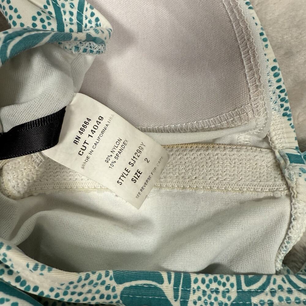 St. John Swim One Piece Swimsuit Women's Size 2 Blue Halter Padded Ruched Front - Picture 6 of 6